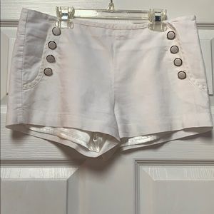 White military style shorts
